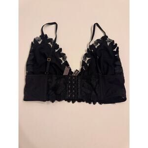 Victoria's Secret Very Sexy Bralette Black Floral Lace Unlined M-DD